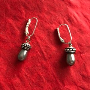 Silver color lever back earrings